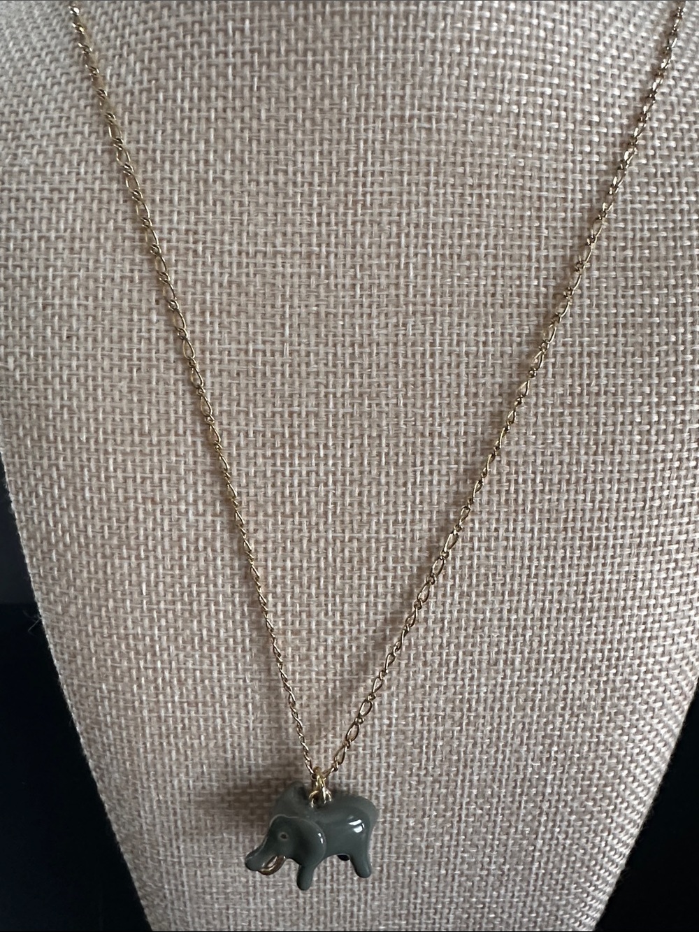 J. Crew Women's Gold Chain Necklace with Gray Elephant Pendant - Women's Jewelry
